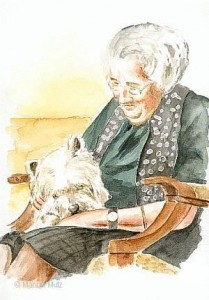 Alte Frau mit Hund - Marina Alice Mutz